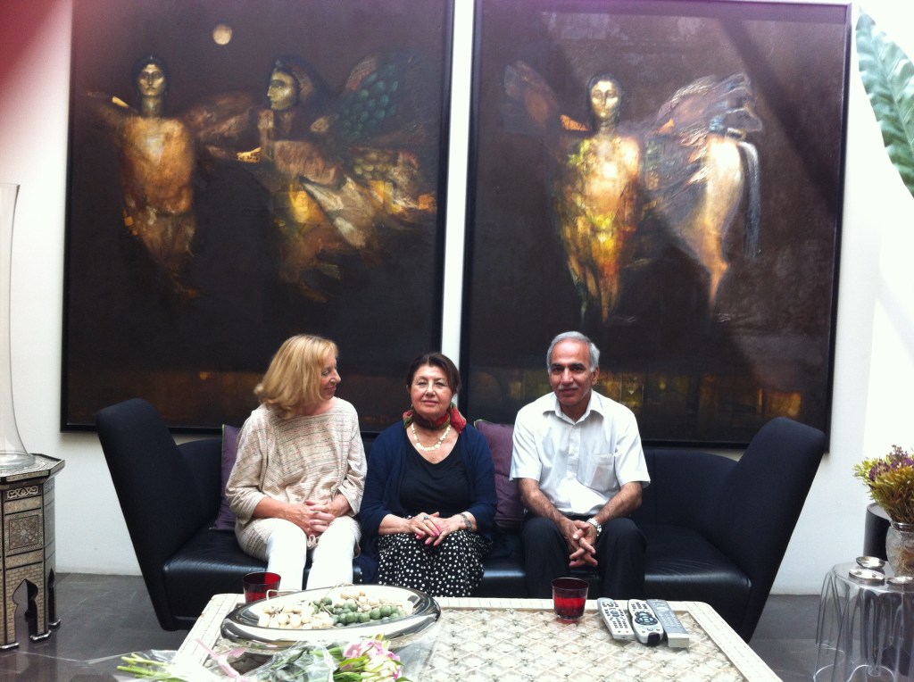 Jenny, Suad al Attar and Adnan al Sayegh at a meeting with the artist in London on 18 July.