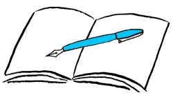 Travel Writing button by Kate Hazell